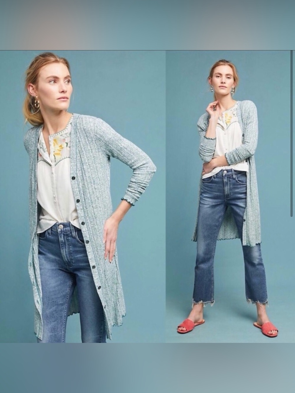 ✨ANTHROPOLOGIE Akemi + Kin Chateu Longline Duster Cardigan Size Medium